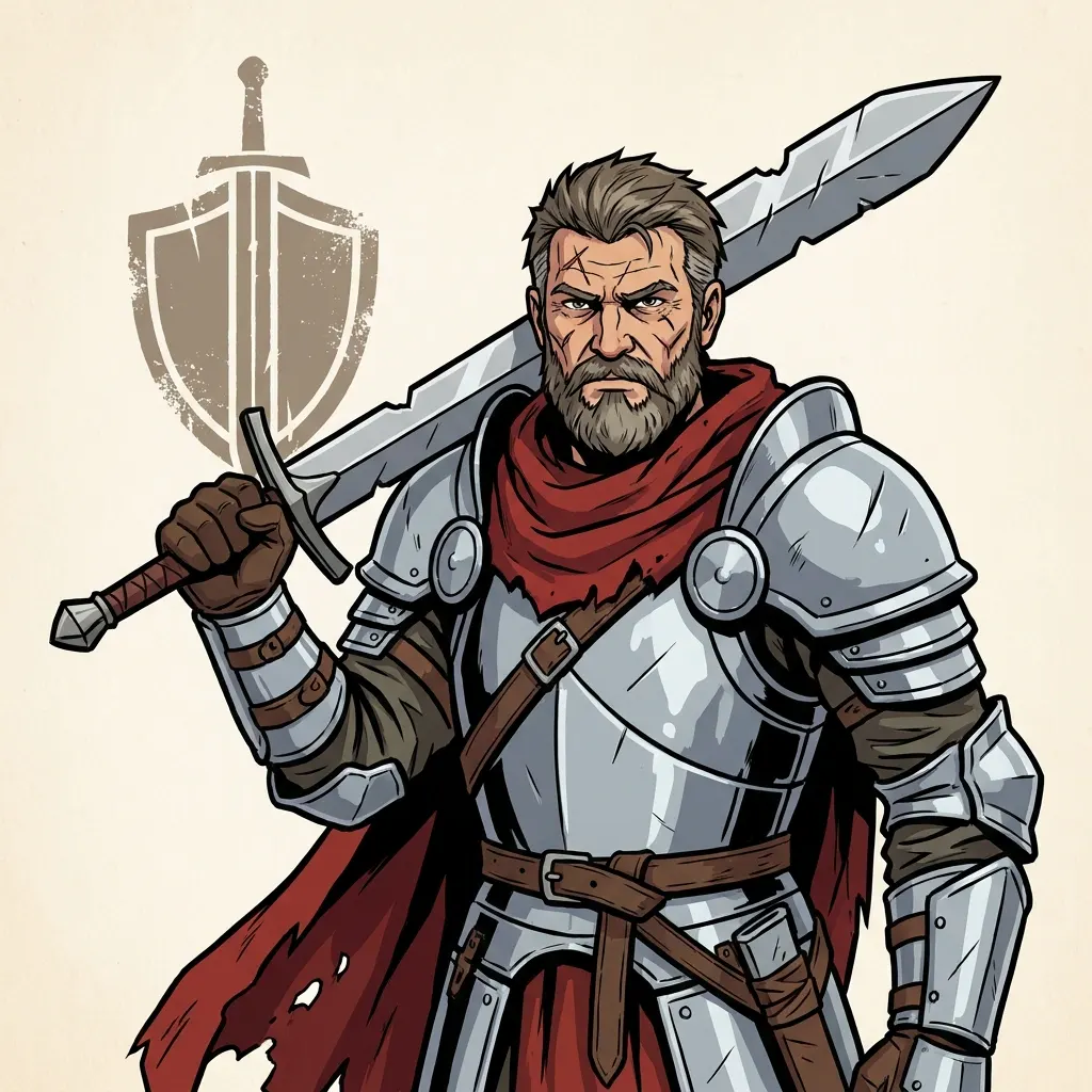 Custom D&D warrior character generated from text prompt